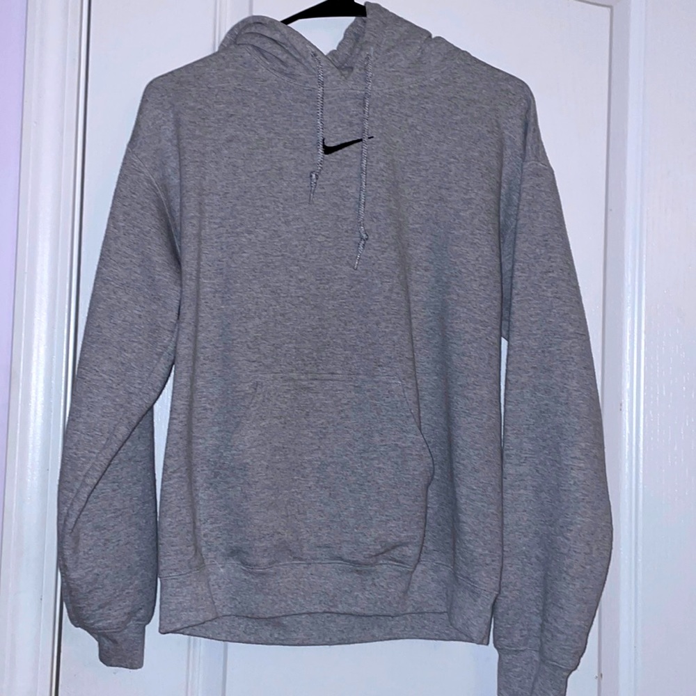 Embroidered Nike Grey Hoodie